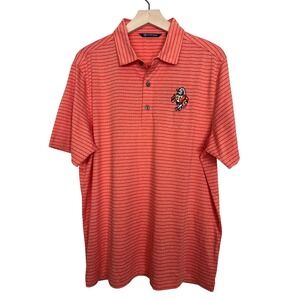 CUTTER & BUCK TENNESSEE VOLUNTEERS ORANGE STRIPE SHORT SLEEVE POLO FORGE XL